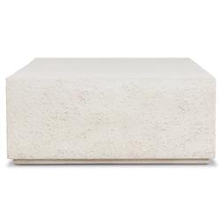 Otto Modern Classic White Concrete Rectangular Block Outdoor Coffee Table|