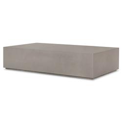 Otto Modern Classic Grey Concrete Rectangular Block Outdoor Coffee Table|