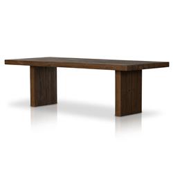 Flint Rustic Lodge Natural Teak Rectangular Outdoor Dining Table - 96"W - Small|