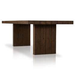 Flint Rustic Lodge Natural Teak Rectangular Outdoor Dining Table - 96"W - Small|