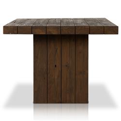 Flint Rustic Lodge Natural Teak Rectangular Outdoor Dining Table - 96"W - Small|