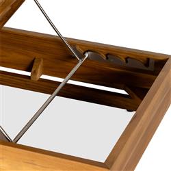 Kisha Modern Classic White Upholstered Natural Teak Outdoor Chaise Lounge|