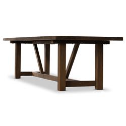 Stephie Rustic Natural Reclaimed Teak Rectangular Outdoor Dining Table - 118"W|