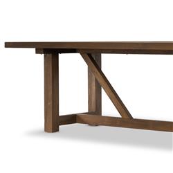 Stephie Rustic Natural Reclaimed Teak Rectangular Outdoor Dining Table - 118"W|