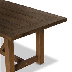 Stephie Rustic Natural Reclaimed Teak Rectangular Outdoor Dining Table - 118"W|