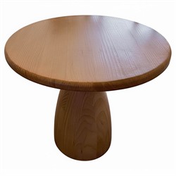 Caleb Rustic Natural Brown Reclaimed Pine Wood Round Bistro Dining Table - 36"W - Small|