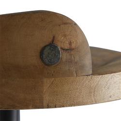 Henson Industrial Loft Antique Mango Wood Iron Swivel Counter Stool|