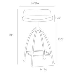 Henson Industrial Loft Antique Mango Wood Iron Swivel Counter Stool|