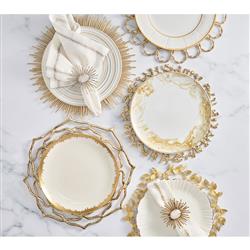 Radiate Hollywood Gold Aluminum Sunburst Charger Plate - Set of 4|