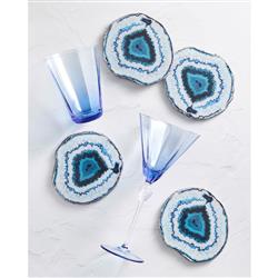 Marine Coastal Beach Blue Acrylic Coaster - Set of 4|