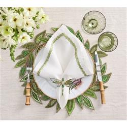 Dragonfly Regency Green Acrylic Gold Metal Napkin Ring - Set of 4|