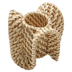 Jacqueline Coastal Natural Ruffle Rattan Napkin Ring - Set of 4|