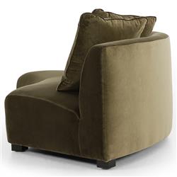 Zoe Modern Green Velvet Black Birch Wood 2 Piece Curved Sectional - 176"Wx67"D|