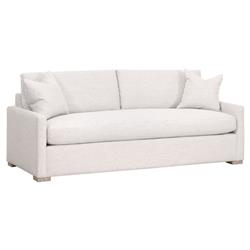 Davis Modern Classic White Upholstered Grey Oak Cushion Back Sleeper Sofa - 86"W|