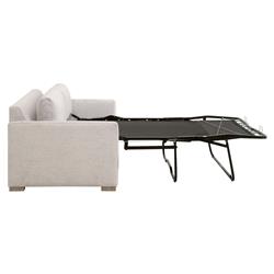 Davis Modern Classic White Upholstered Grey Oak Cushion Back Sleeper Sofa - 86"W|