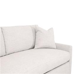 Davis Modern Classic White Upholstered Grey Oak Cushion Back Sleeper Sofa - 86"W|