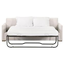 Davis Modern Classic White Upholstered Grey Oak Cushion Back Sleeper Sofa - 86"W|