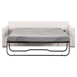 Davis Modern Classic White Upholstered Grey Oak Cushion Back Sleeper Sofa - 86"W|