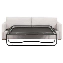 Davis Modern Classic White Upholstered Grey Oak Cushion Back Sleeper Sofa - 86"W|