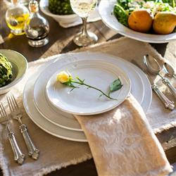 Firenze Modern Classic White Ceramic Salad Plate|