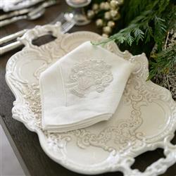 Finezza Global Bazaar Cream Ceramic Baroque Tray|