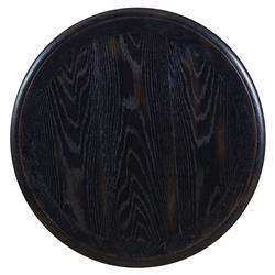 Century Grand French Country Ebonized Brown Oak Round Pedestal Side Table|