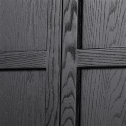 Ivan Mid Century Modern Black Oak Wood Brass Iron 2 Door Arched China Cabinet|