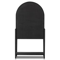 Ivan Mid Century Modern Black Oak Wood Brass Iron 2 Door Bar Cabinet|