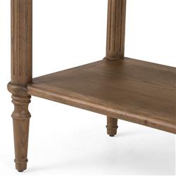 Tacorey Rustic Lodge Brown Solid Oak Wood 1 Drawer Nightstand|