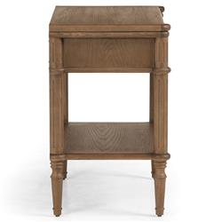 Tacorey Rustic Lodge Brown Solid Oak Wood 1 Drawer Nightstand|