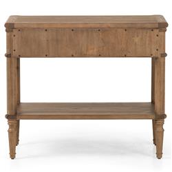 Tacorey Rustic Lodge Brown Solid Oak Wood 1 Drawer Nightstand|