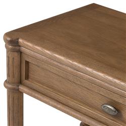 Tacorey Rustic Lodge Brown Solid Oak Wood 1 Drawer Nightstand|