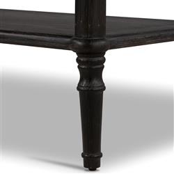 Tacorey Rustic Lodge Black Solid Oak Wood 1 Drawer Nightstand|