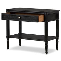 Tacorey Rustic Lodge Black Solid Oak Wood 1 Drawer Nightstand|