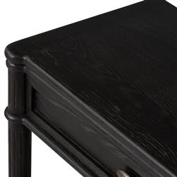 Tacorey Rustic Lodge Black Solid Oak Wood 1 Drawer Nightstand|