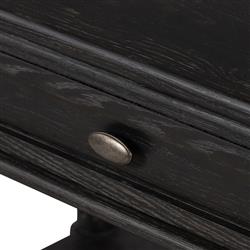 Tacorey Rustic Lodge Black Solid Oak Wood 1 Drawer Nightstand|