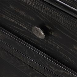 Tacorey Rustic Lodge Black Solid Oak Wood 7 Drawer Executive Desk|