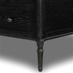 Tacorey Rustic Lodge Black Solid Oak Wood 7 Drawer Executive Desk|