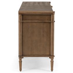 Tacorey Rustic Lodge Brown Solid Oak Wood 4 Drawer 4 Door Sideboard|