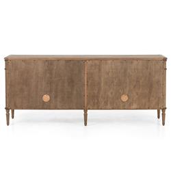 Tacorey Rustic Lodge Brown Solid Oak Wood 4 Drawer 4 Door Sideboard|