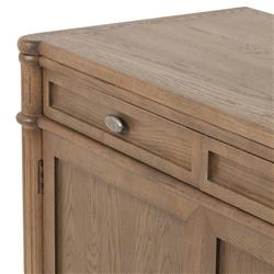 Tacorey Rustic Lodge Brown Solid Oak Wood 4 Drawer 4 Door Sideboard|