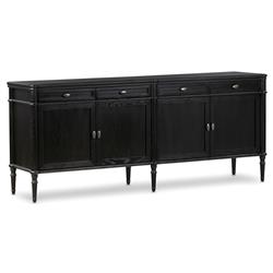 Tacorey Rustic Lodge Black Solid Oak Wood 4 Drawer 4 Door Sideboard|