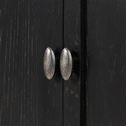 Tacorey Rustic Lodge Black Solid Oak Wood 4 Drawer 4 Door Sideboard|