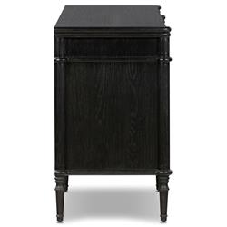 Tacorey Rustic Lodge Black Solid Oak Wood 4 Drawer 4 Door Sideboard|