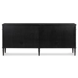 Tacorey Rustic Lodge Black Solid Oak Wood 4 Drawer 4 Door Sideboard|