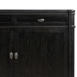 Tacorey Rustic Lodge Black Solid Oak Wood 4 Drawer 4 Door Sideboard|