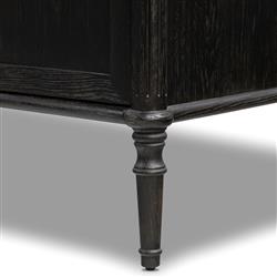 Tacorey Rustic Lodge Black Solid Oak Wood 4 Drawer 4 Door Sideboard|