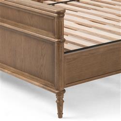 Tacorey Rustic Lodge Brown Solid Oak Wood Bed - Queen|