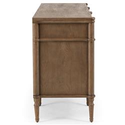Tacorey Rustic Lodge Brown Solid Oak Wood 9 Drawer Dresser|