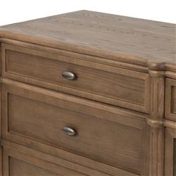 Tacorey Rustic Lodge Brown Solid Oak Wood 9 Drawer Dresser|